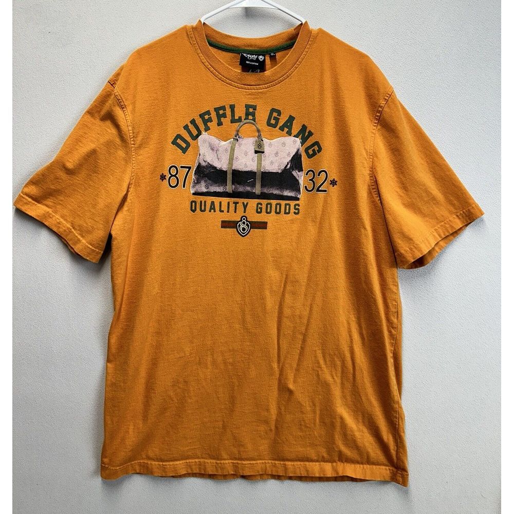 Vtg Eight 732 Shirt Duffle Print Men's 2XL Embroidered On Back Short Sleeve Crew